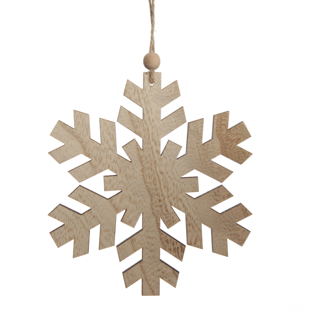 Plywood Snowflake Tree Decorations - Set of 2 