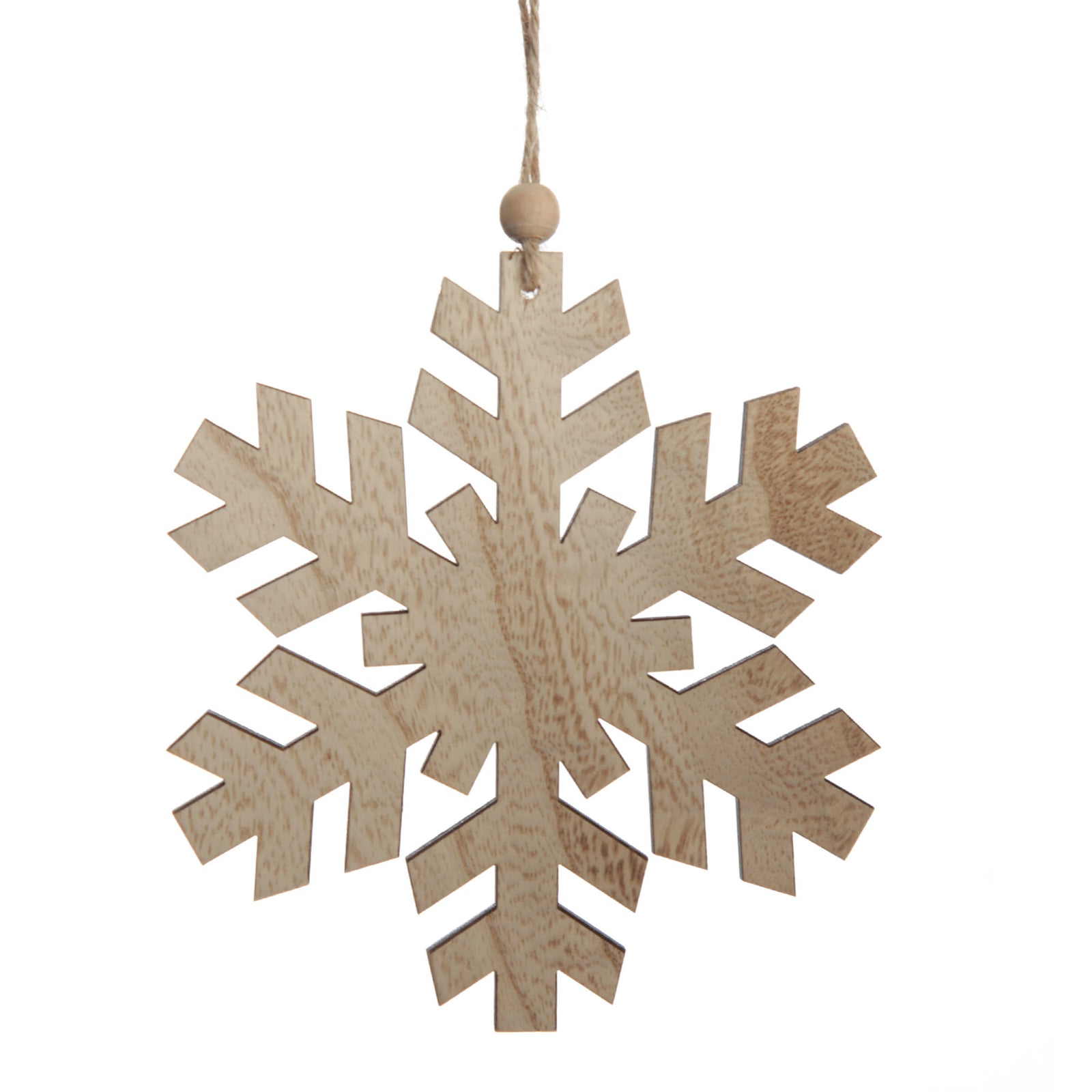 Plywood Snowflake Tree Decorations - Set of 2 