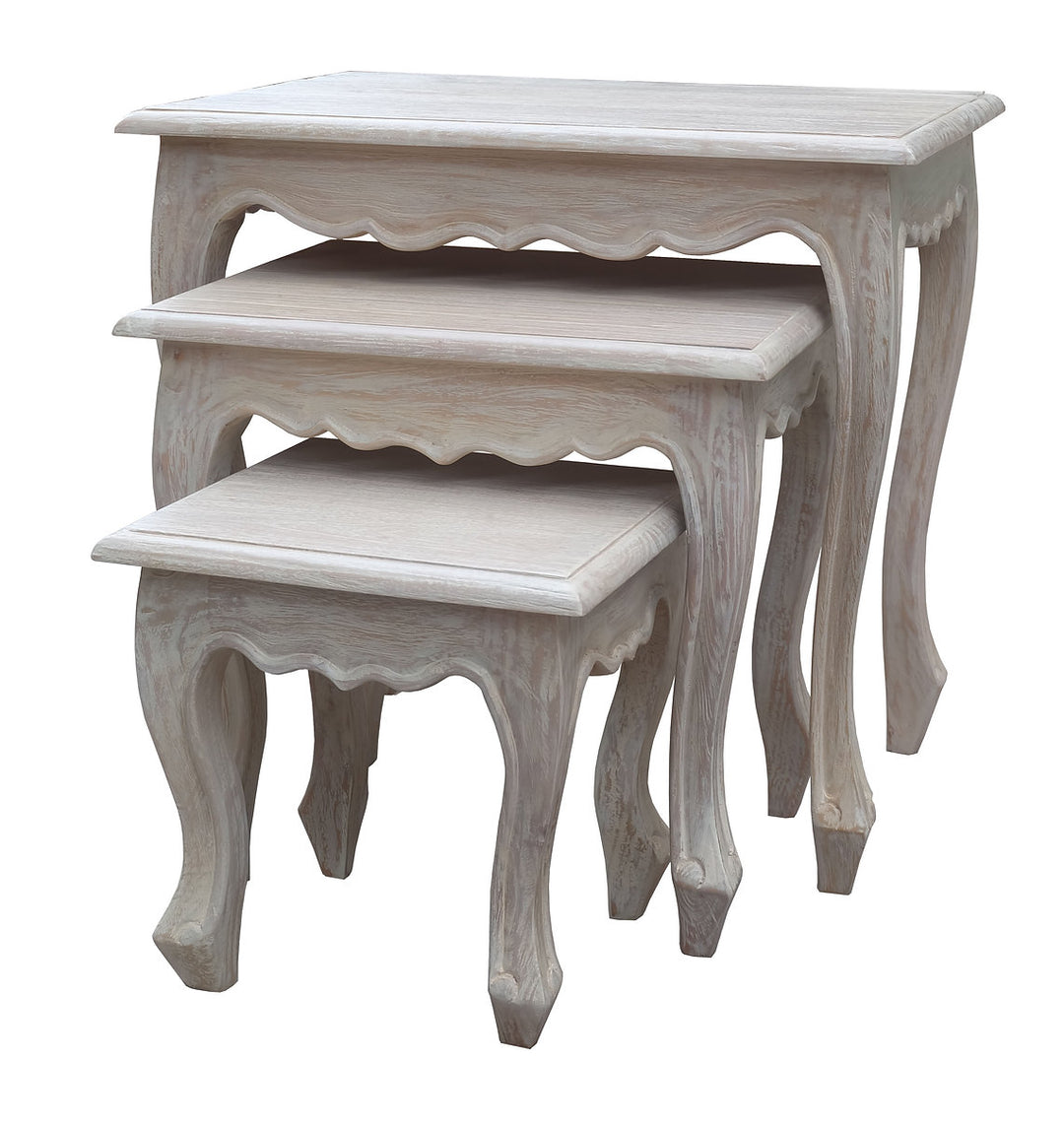 Grey Wash Plain Nest Of Tables