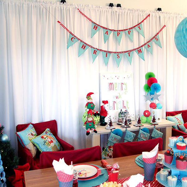 Pom Pom Christmas Bunting - Lifestyle