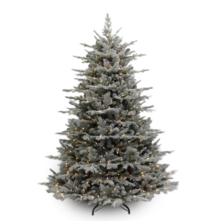 Pre-Lit Flocked Alaska Pine Christmas Tree - 240cm