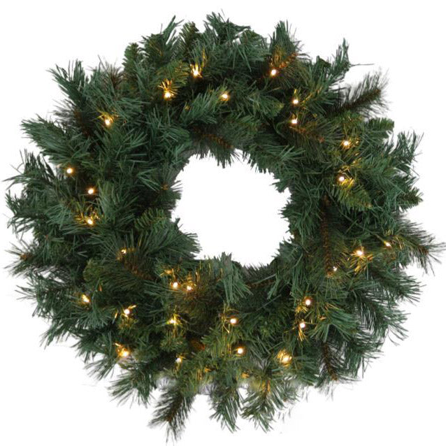 Pre-Lit Majestic Pine Christmas Wreath - 60cm