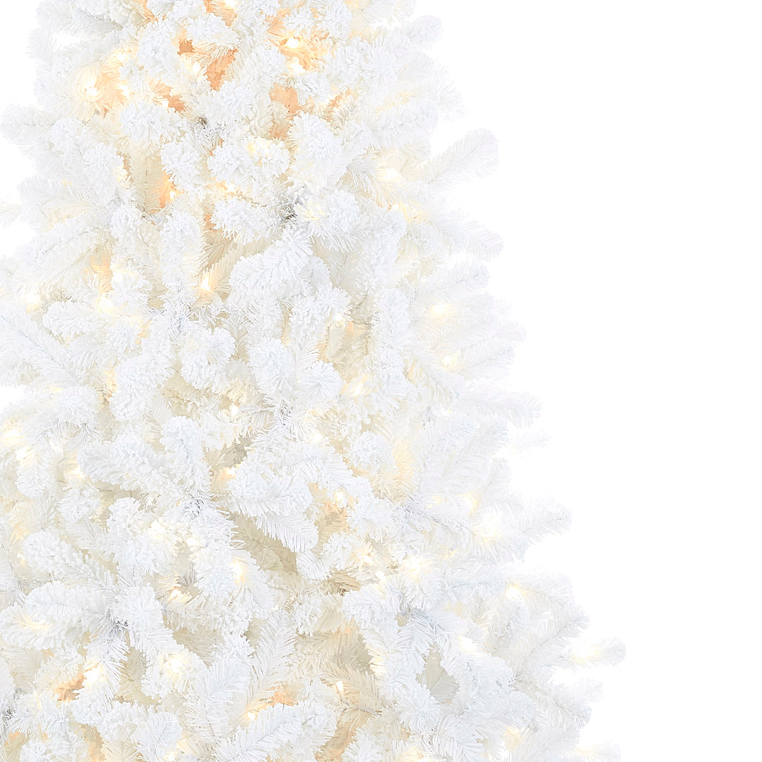 Pre-Lit White Alaskan Fir Snow Pine Christmas Tree