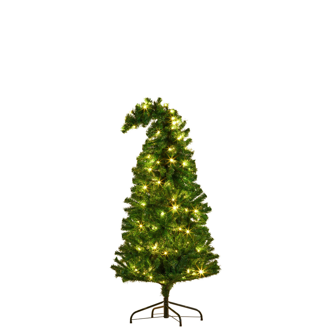 Pre-Lit LED Bad Santa Bent Top Christmas Tree 122cm (4ft)