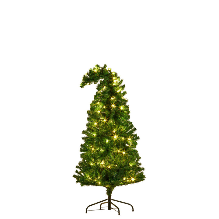 Pre-Lit LED Bad Santa Bent Top Christmas Tree 122cm (4ft)