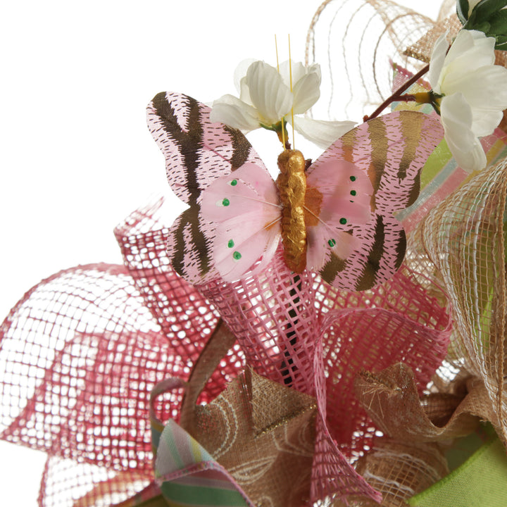 Pretty and Pink Blessed Easter Wreath Detail