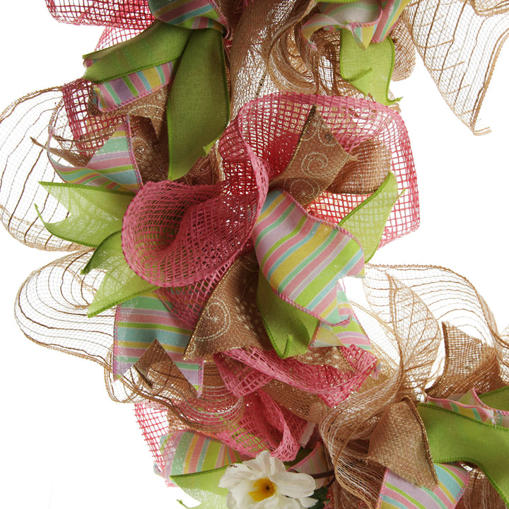 Pretty and Pink Blessed Easter Wreath Detail