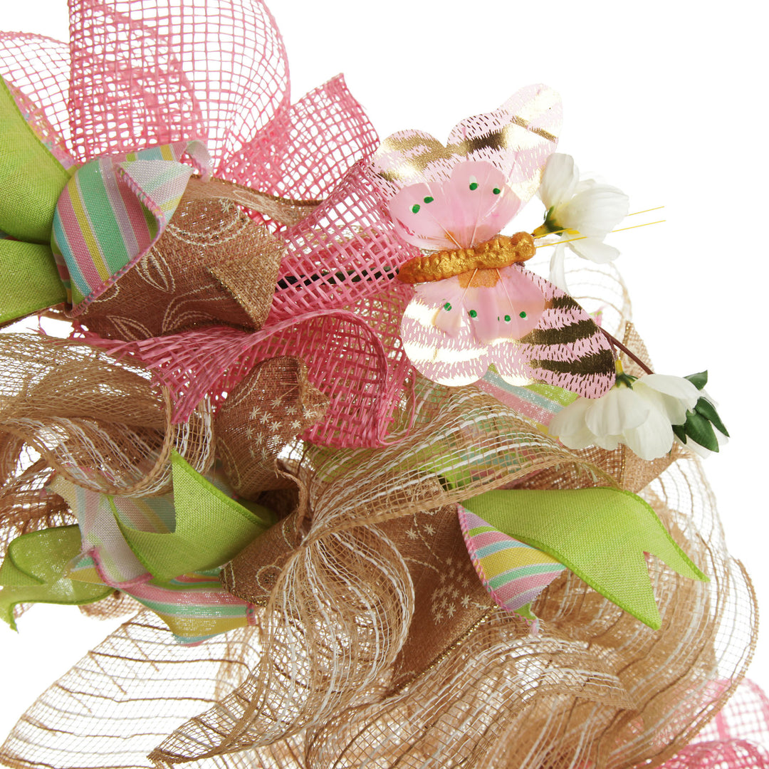 Pretty and Pink Blessed Easter Wreath Detail