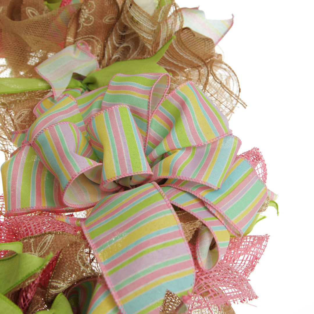 Pretty and Pink Blessed Easter Wreath Detail