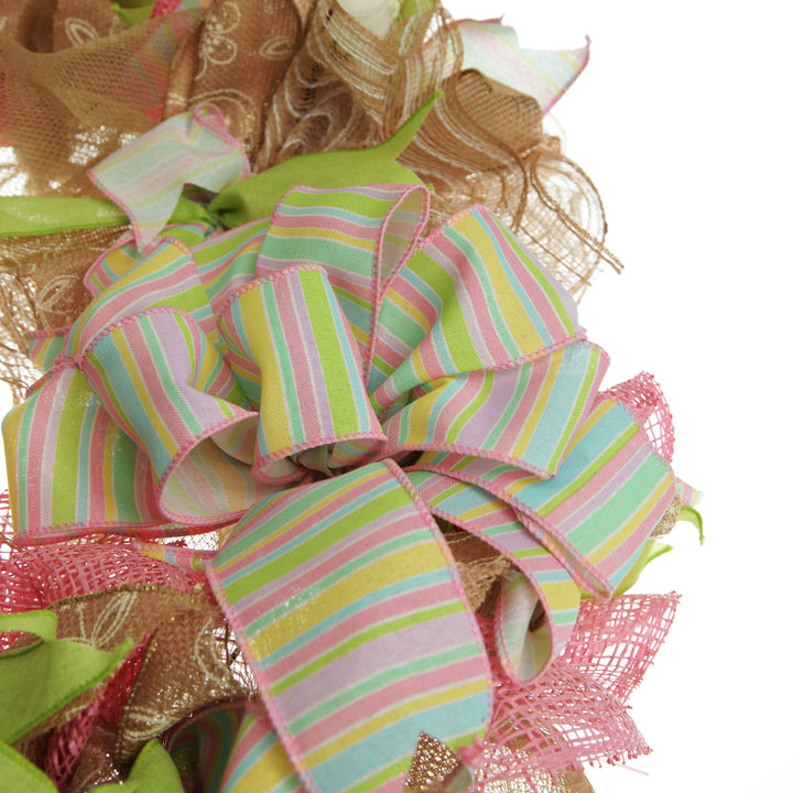 Pretty and Pink Blessed Easter Wreath Detail