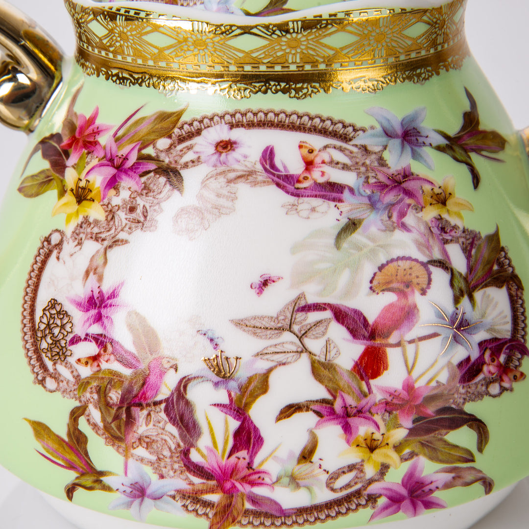 Milano China Tea for One - Green Rose Floral