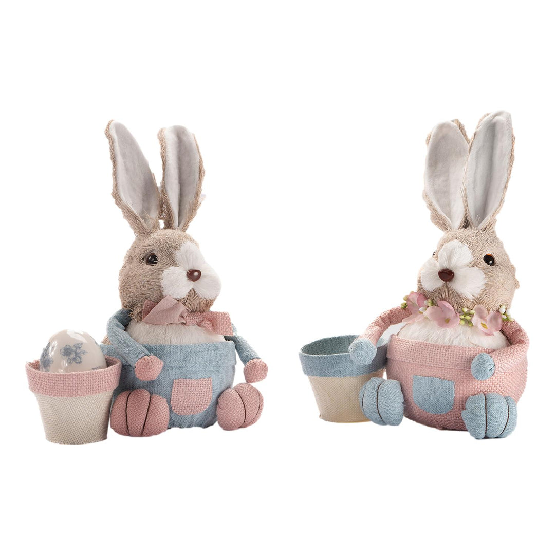 Sitting Rabbit with Easter Egg Basket Group