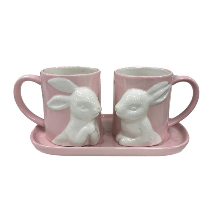 Easter Bunny Ceramic Mug Set of 2 - Jasper Pink
