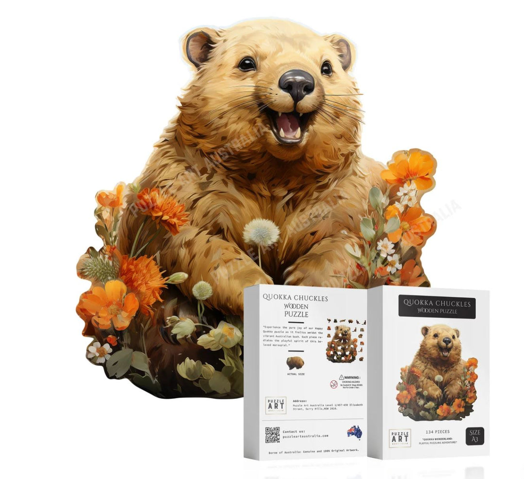 Wooden Puzzle - Quokka Chuckles - A3