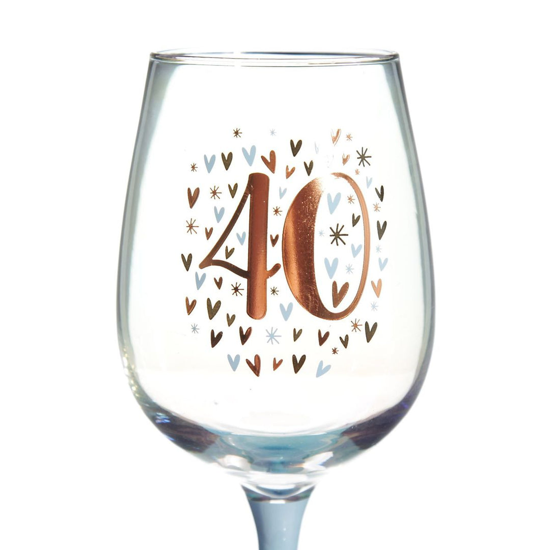 Personalised Pastel Iridescent 40th Birthday Wine Glass