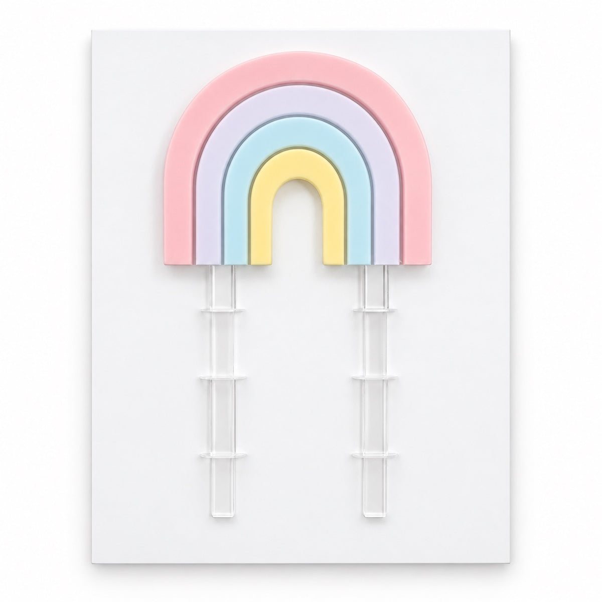 Rainbow Acrylic Cut Double Layer Cake Topper