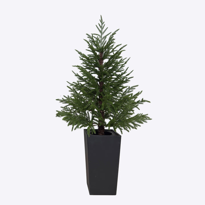 Real Touch Green Norfolk Tree in Black Pot - 118cm