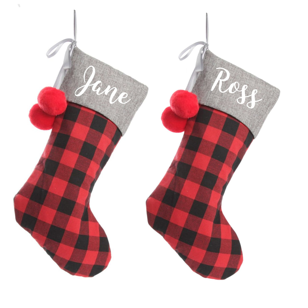 Red and Black Buffalo Check Christmas Stocking Bundle
