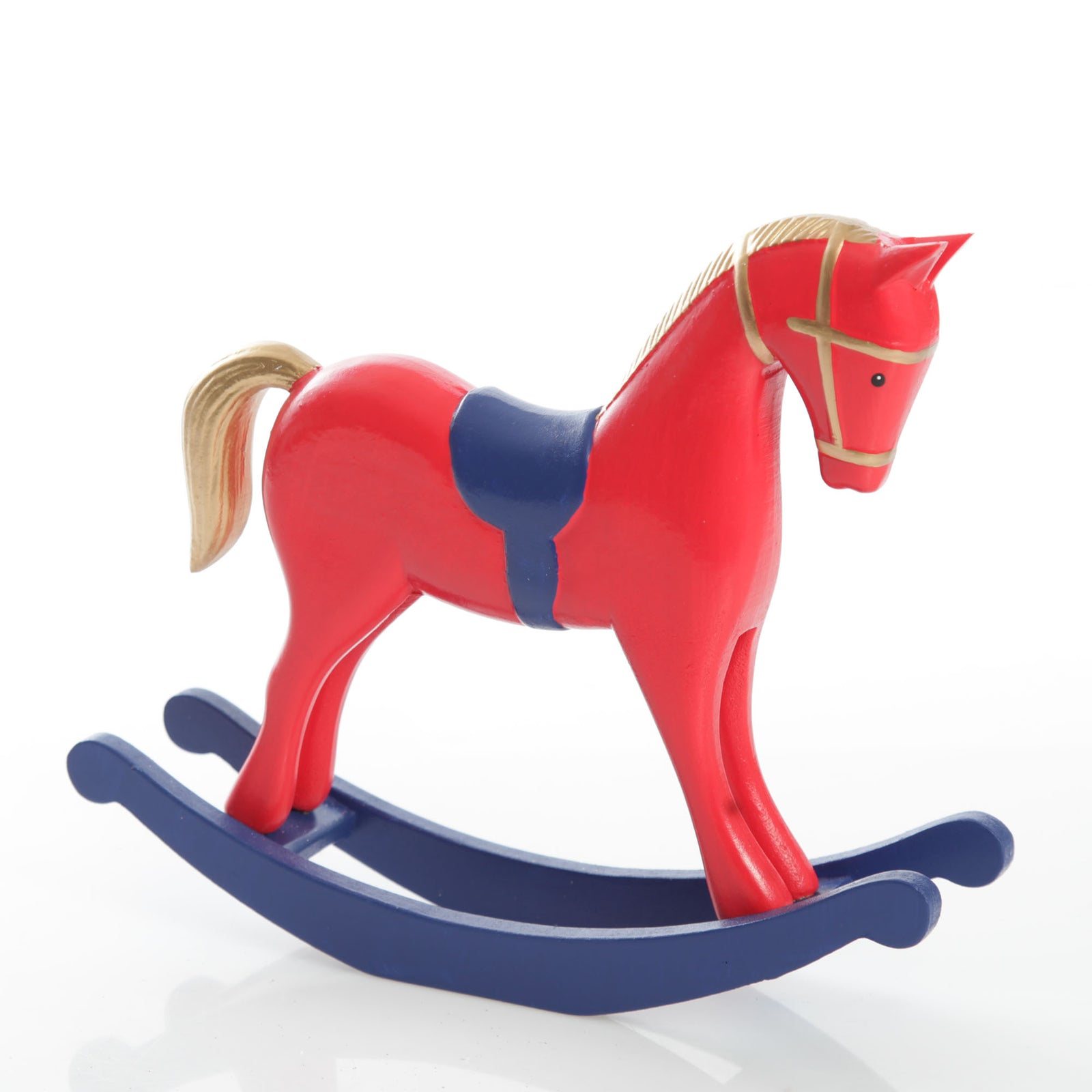 Red and Blue Rocking Horse Christmas Ornament