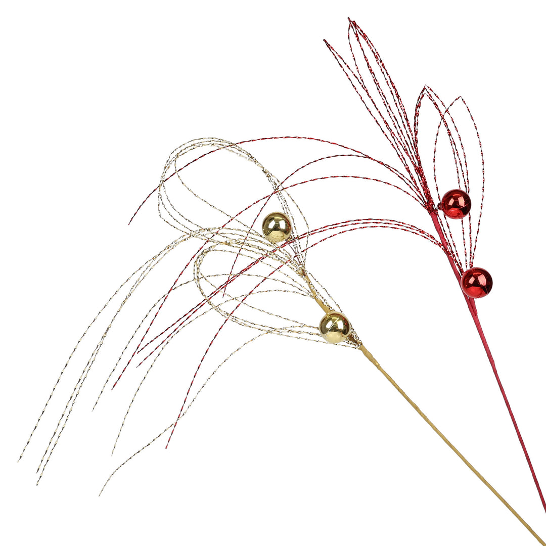 Red and Gold Fireworks Spray with Balls 95cm Set of 2
