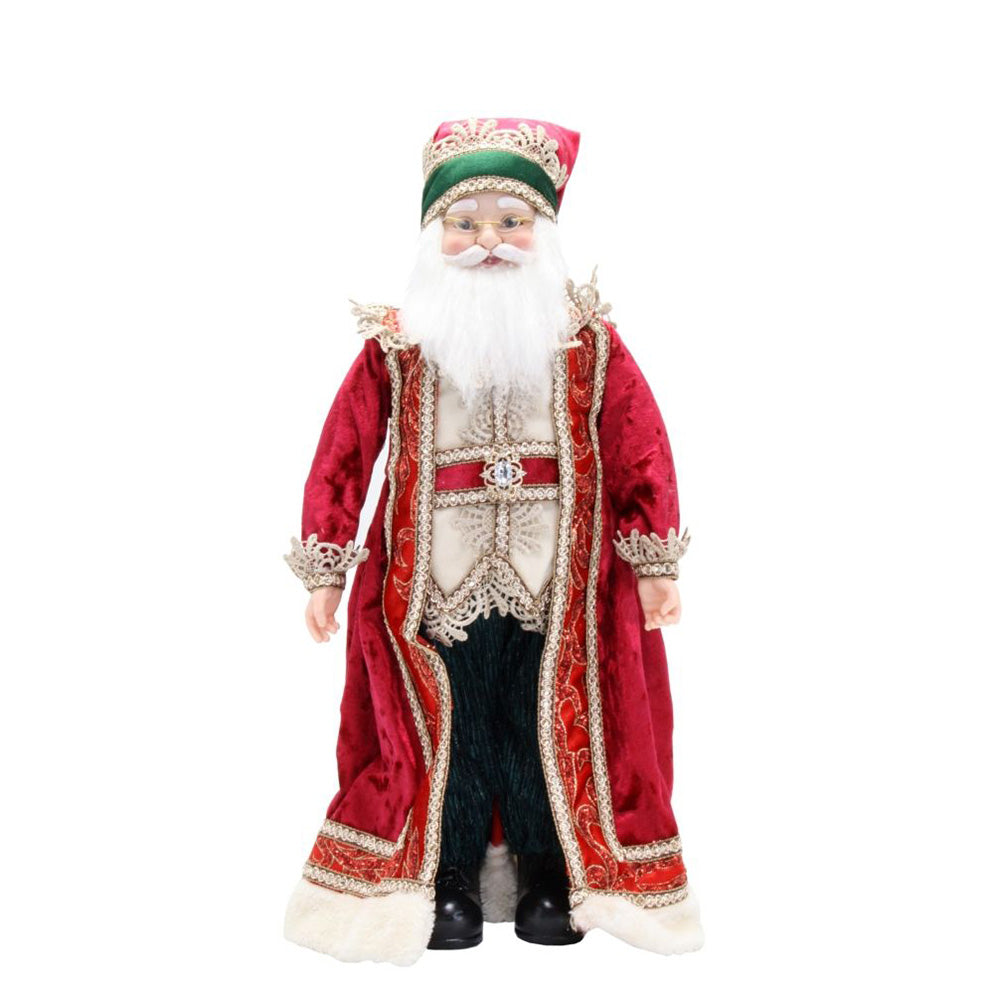 Red and Gold Standing Traditional Santa Figurine 45cm(H)