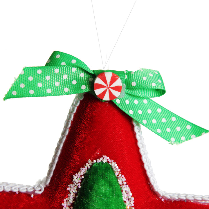 Red and Green Candy Star Christmas Decoration
