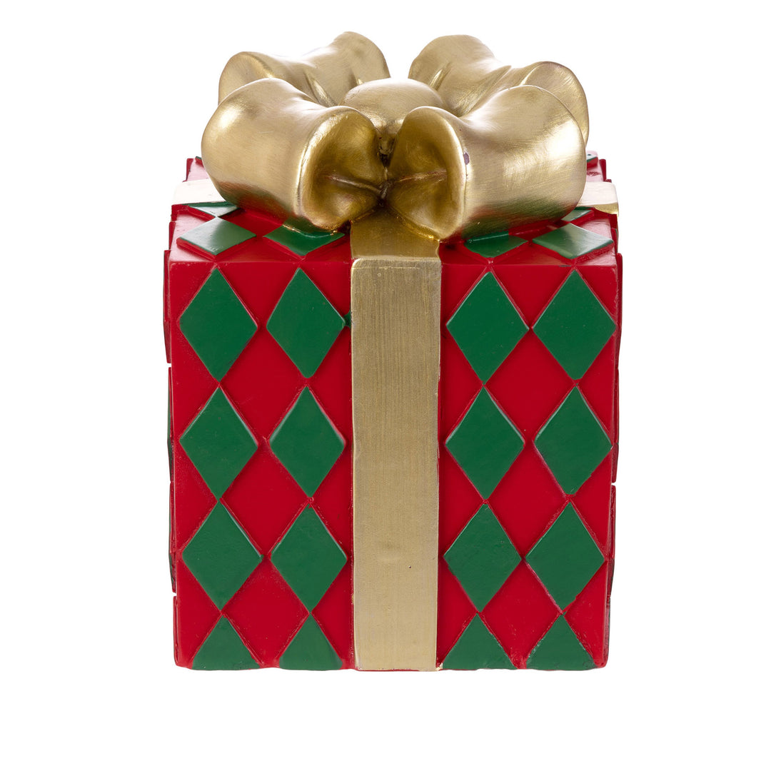 Red and Green Diamond Pattern Gift Box Christmas Stocking Hanger