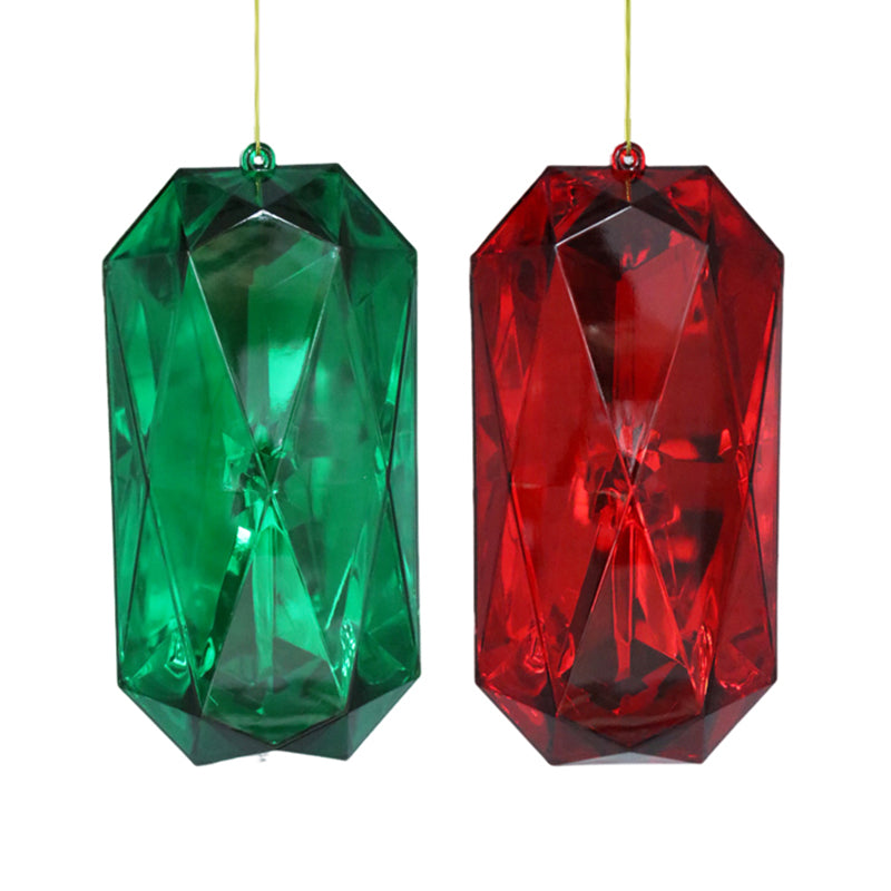 Emerald Cut Gem Christmas Hanging Decoration