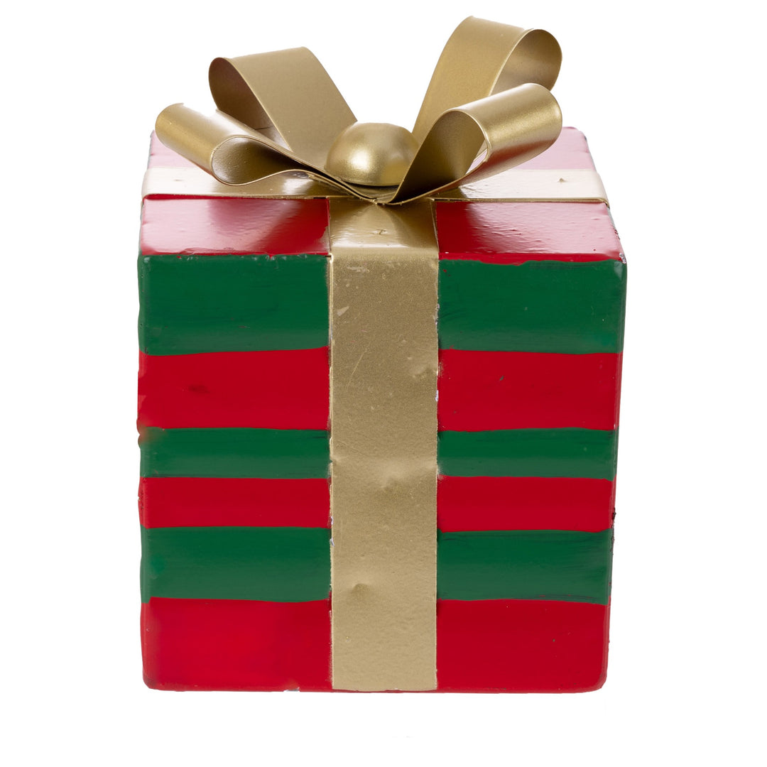 Red and Green Stripe Gift Box Christmas Stocking Hanger
