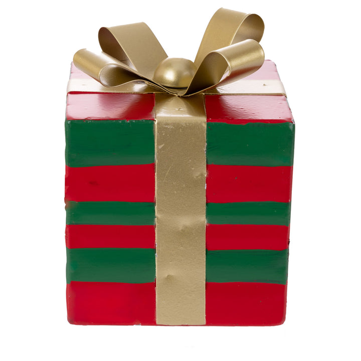 Red and Green Stripe Gift Box Christmas Stocking Hanger