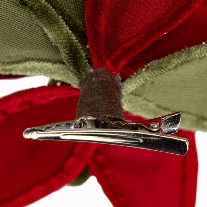 Red and Green Velvet Magnolia Pick