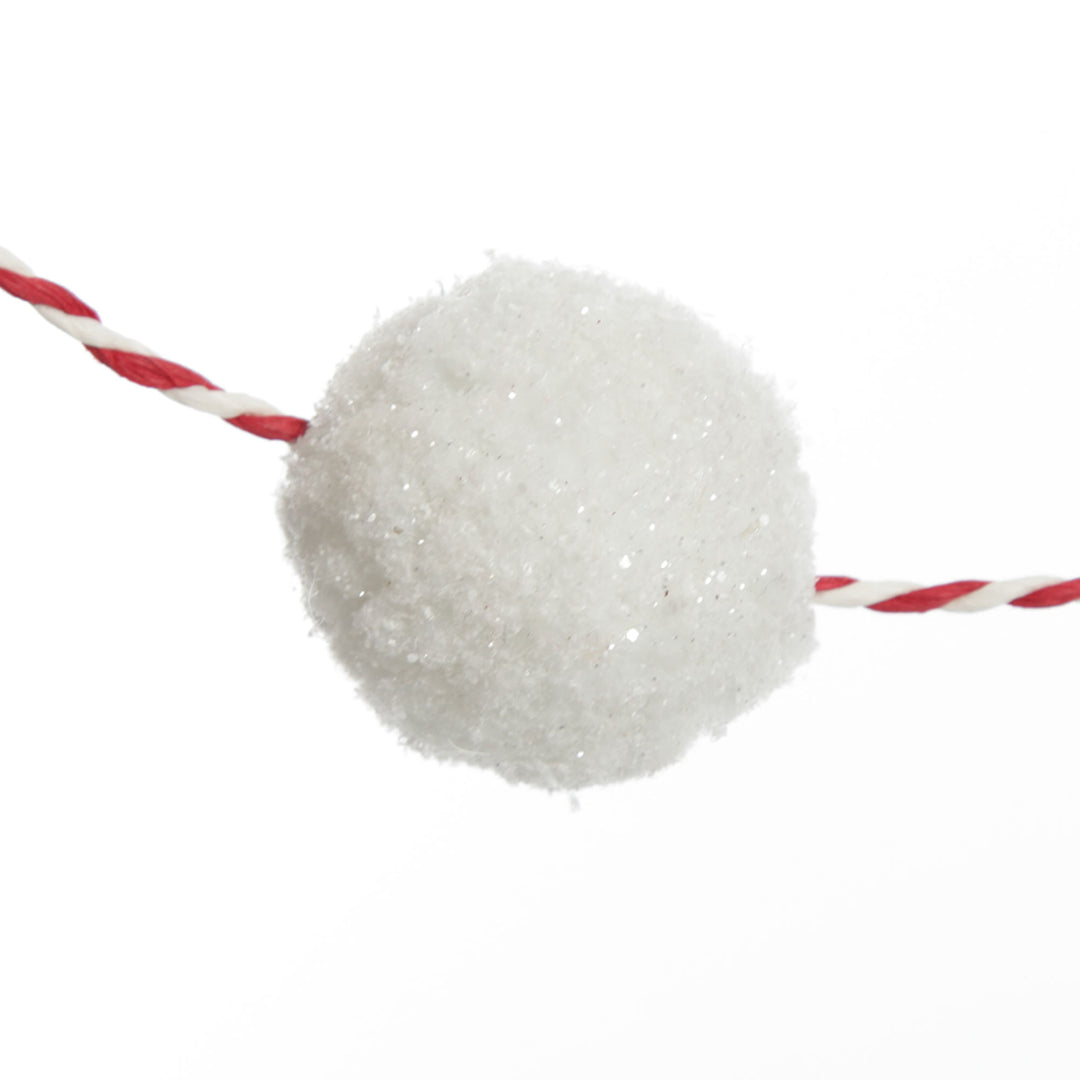 Red and White Candy Cane Stripe Ball Garland