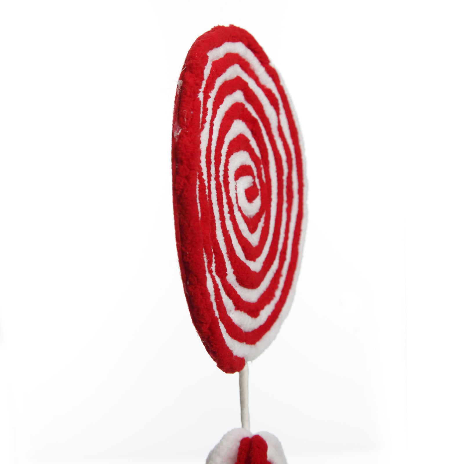 Red and White Felt Lollipop Christmas Pick