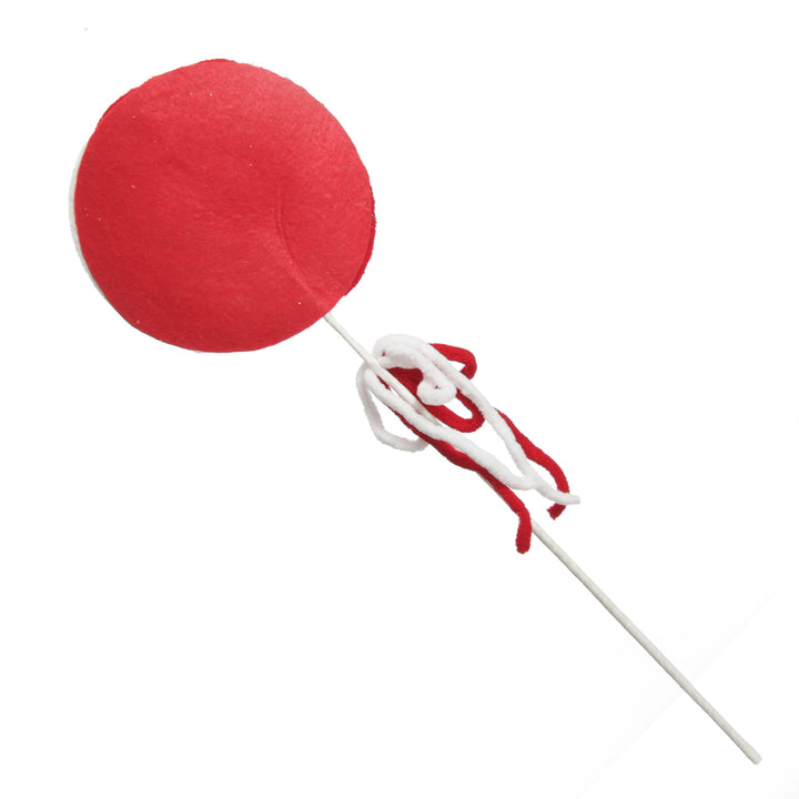 Red and White Felt Lollipop Christmas Pick