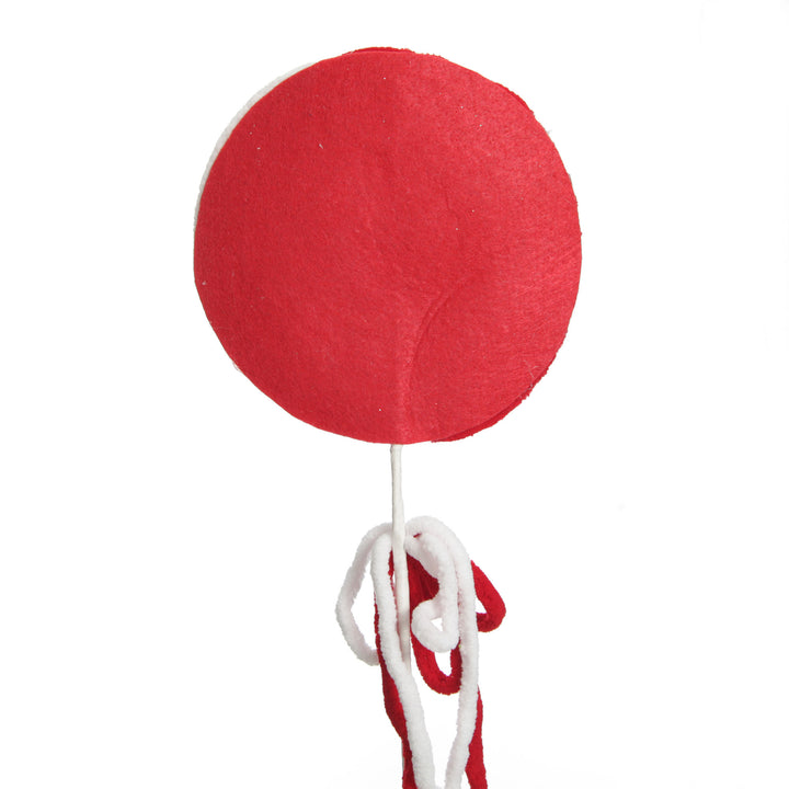 Red and White Felt Lollipop Christmas Pick