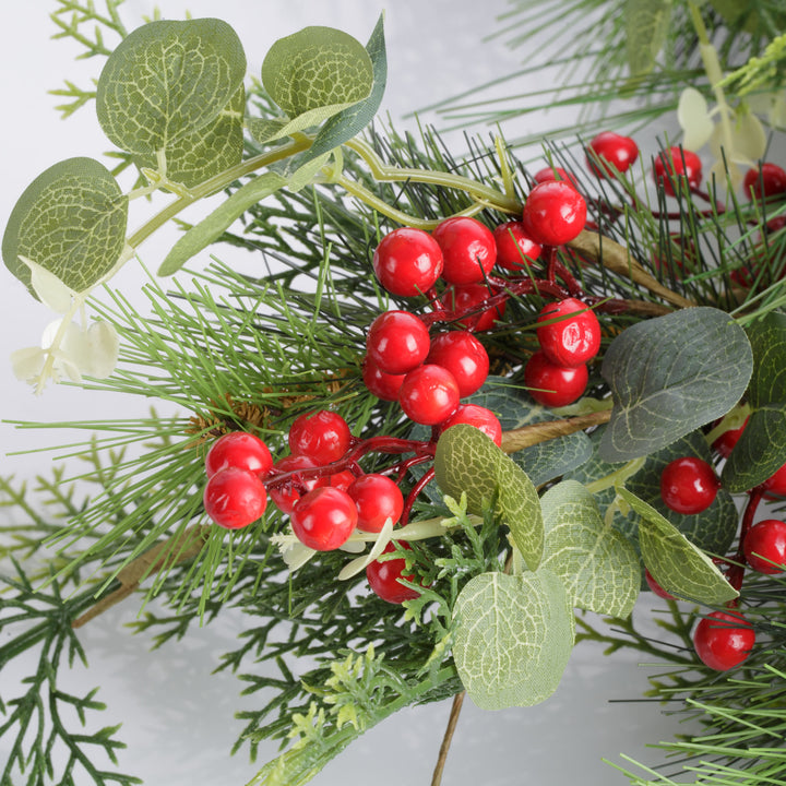 Red Berry Mixed Leaf Garland - 150cm