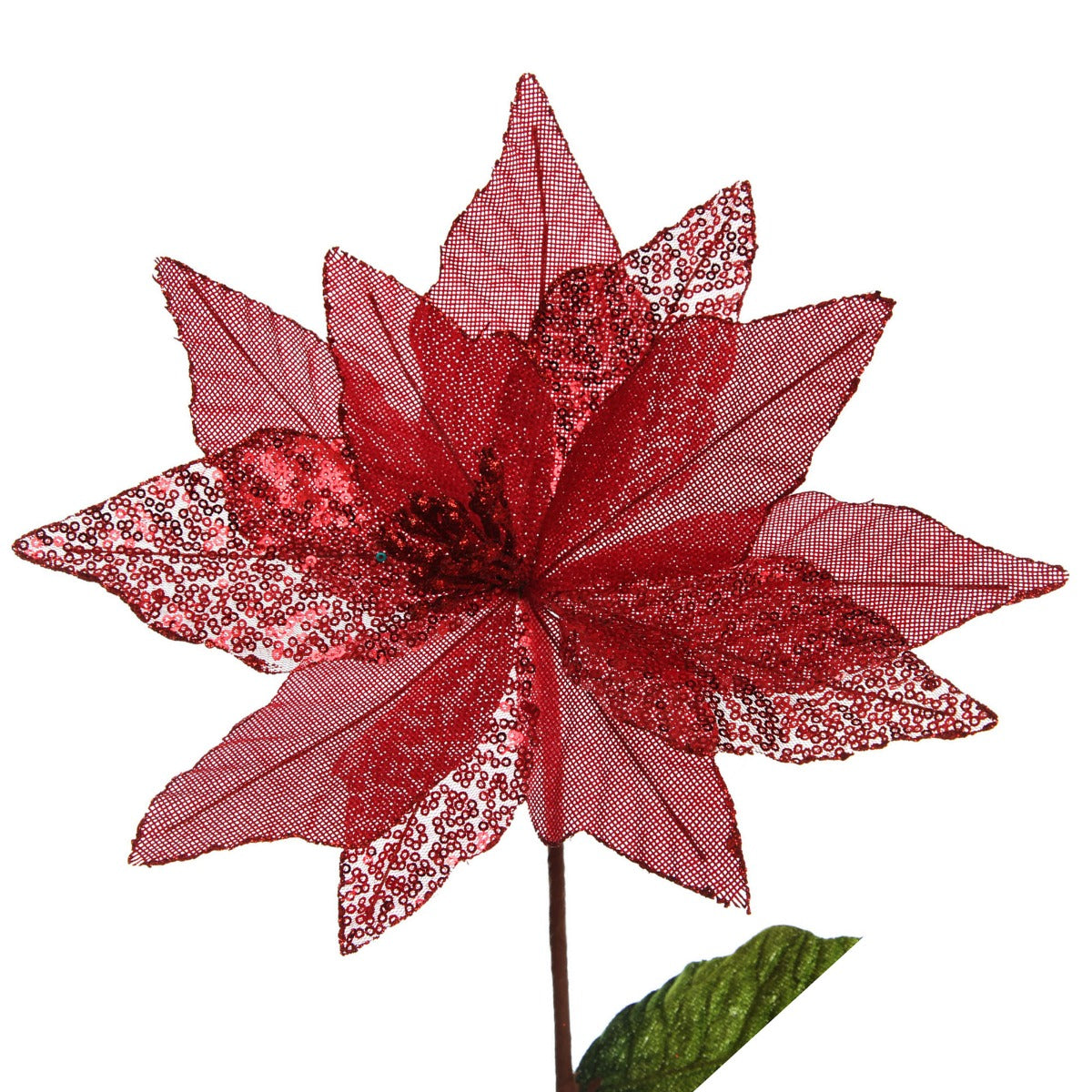 Red Burlap Sequin Flower