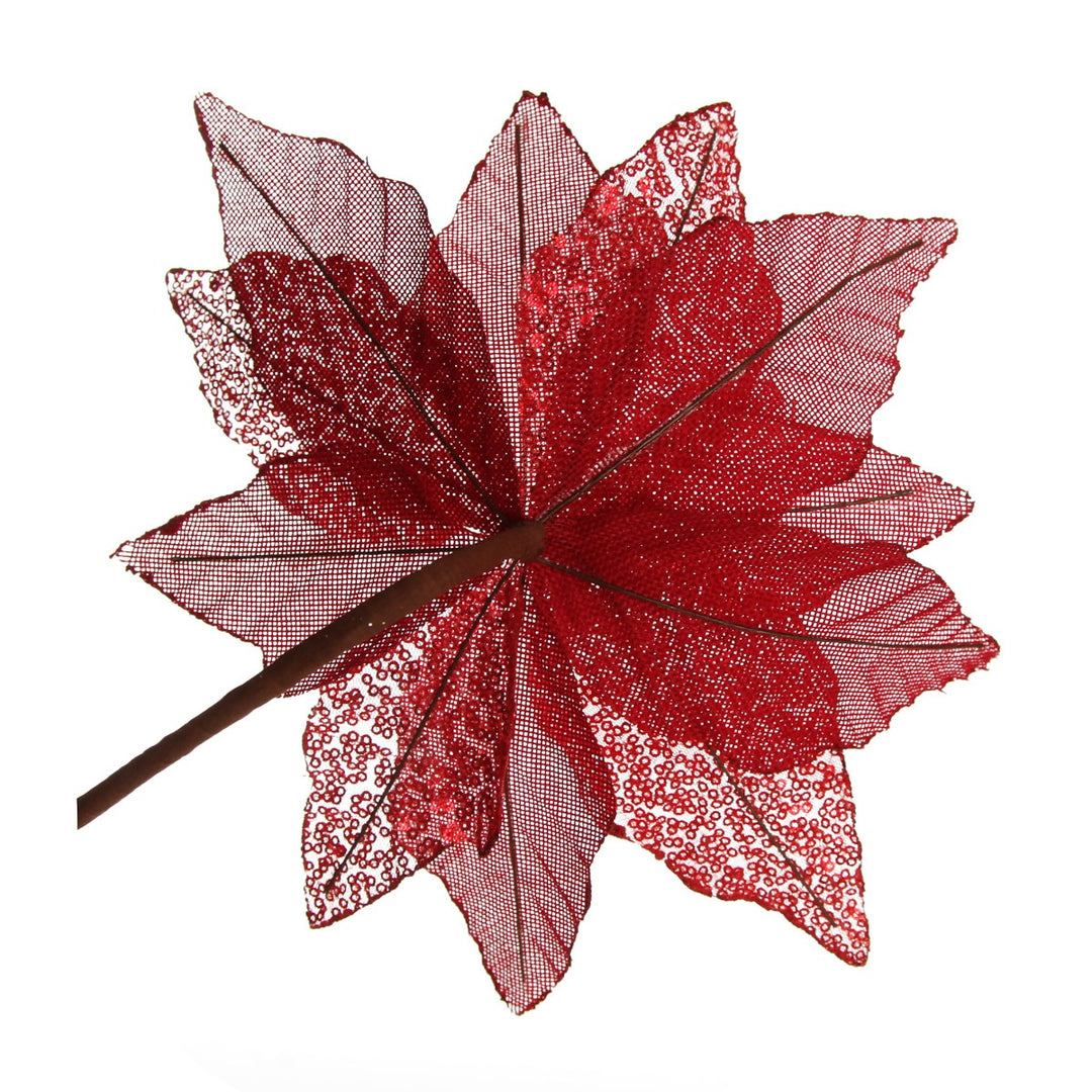 Red Burlap Sequin Flower