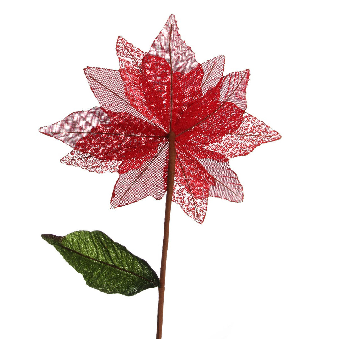 Red Burlap Sequin Flower back