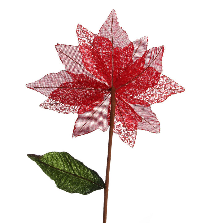Red Burlap Sequin Flower back