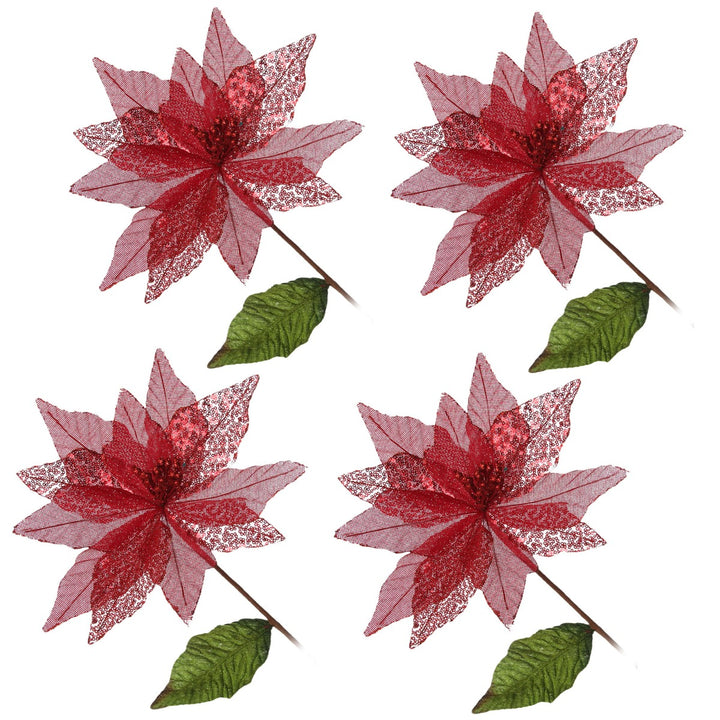 Red Burlap Sequin Flower