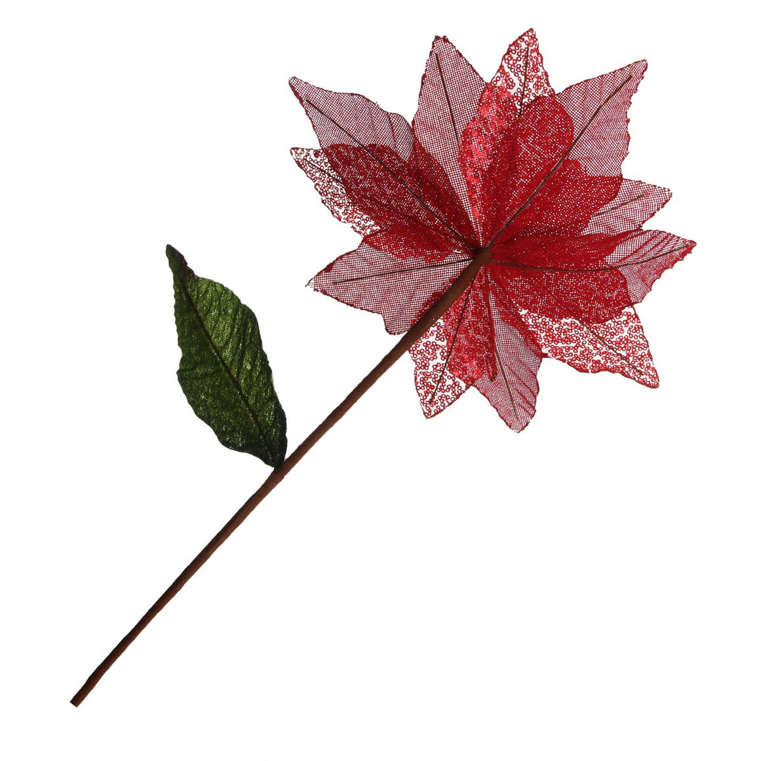 Red Burlap Sequin Flower bottom detail