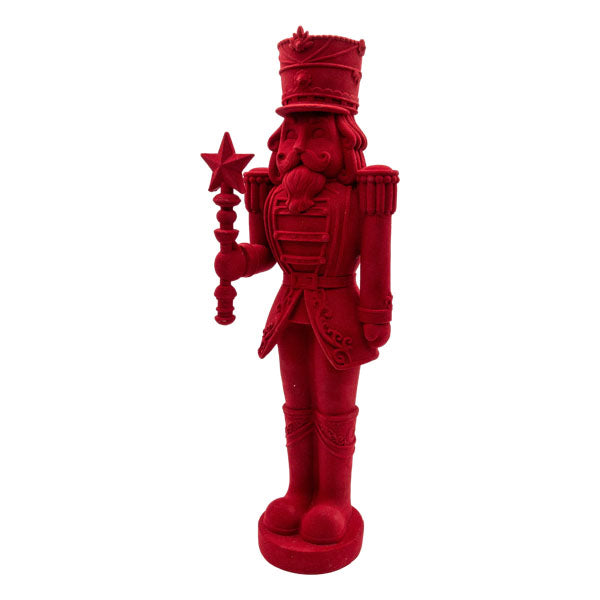 Red Flocked Nutcracker - 60cm