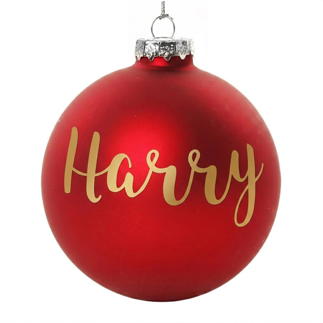 Red Glass Personalised Christmas Bauble