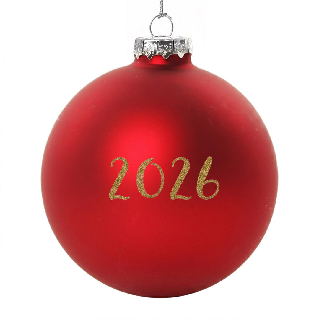 Red Glass Personalised Christmas Bauble