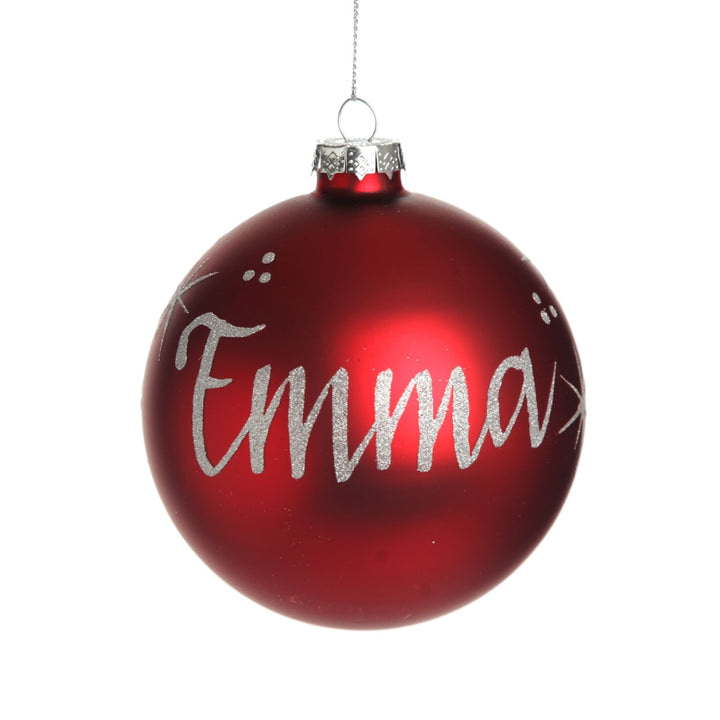 Red Glass Personalised Christmas Bauble Whole product