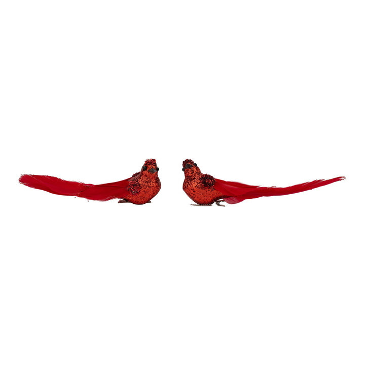 Red Glitter Bird Clip - Set of 2
