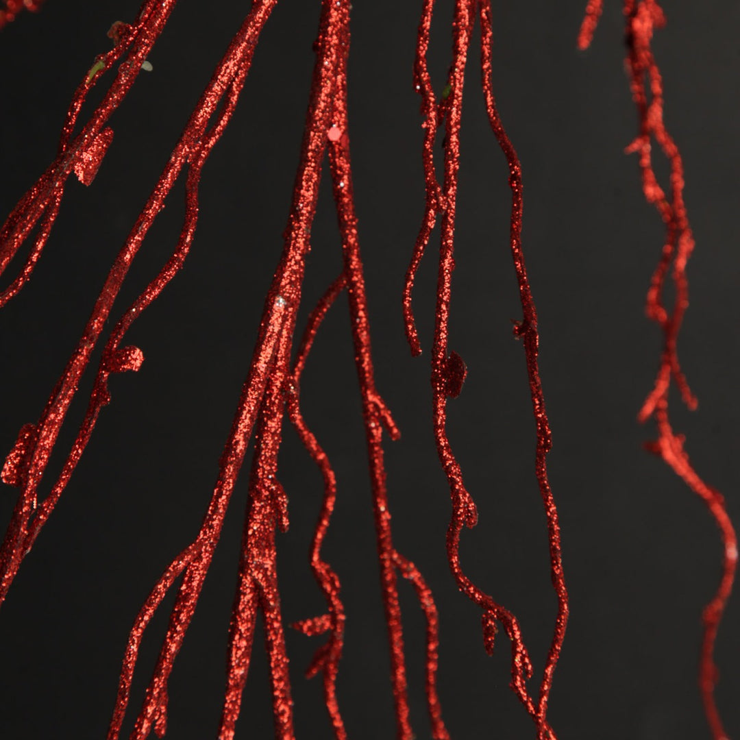 Red Glitter Branch with Black background