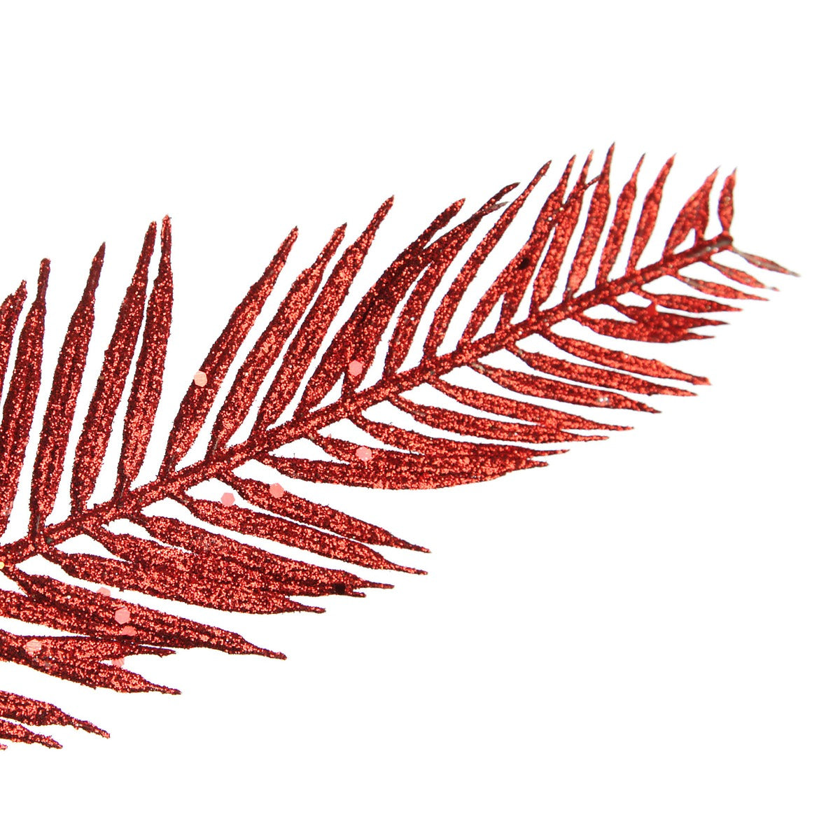 Red Glitter Feather Spray