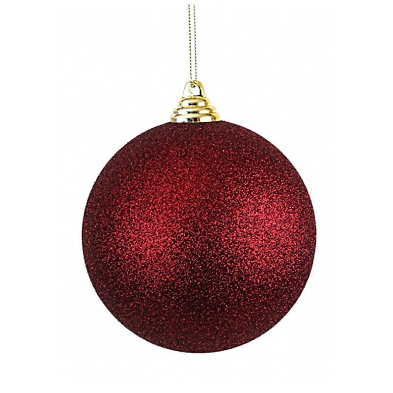 Red Glitter Shatterproof Bauble - 12cm